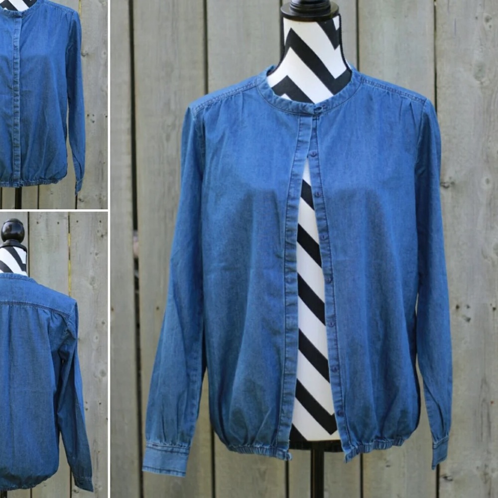 Gap blue denim shirt blouse jacket